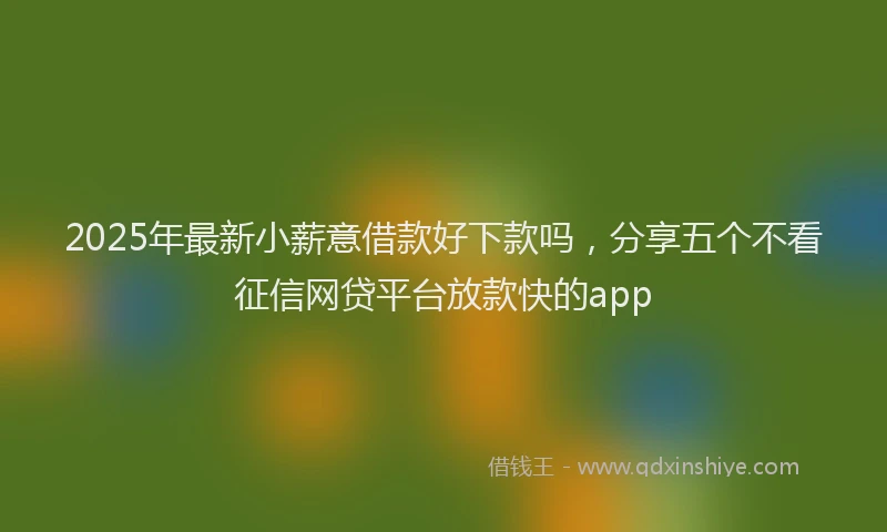2025年最新小薪意借款好下款吗，分享五个不看征信网贷平台放款快的app