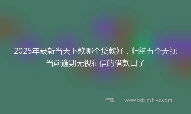 2025年最新当天下款哪个贷款好，归纳五个无视当前逾期无视征信的借款口子