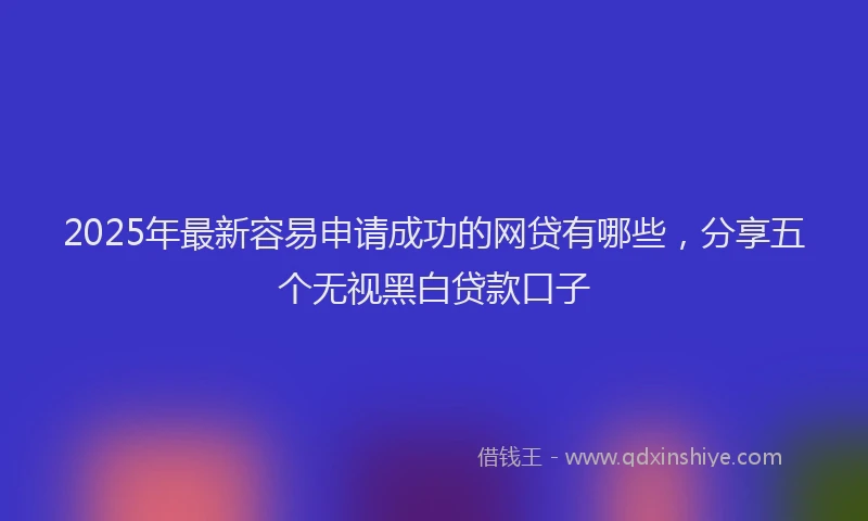 2025年最新容易申请成功的网贷有哪些，分享五个无视黑白贷款口子