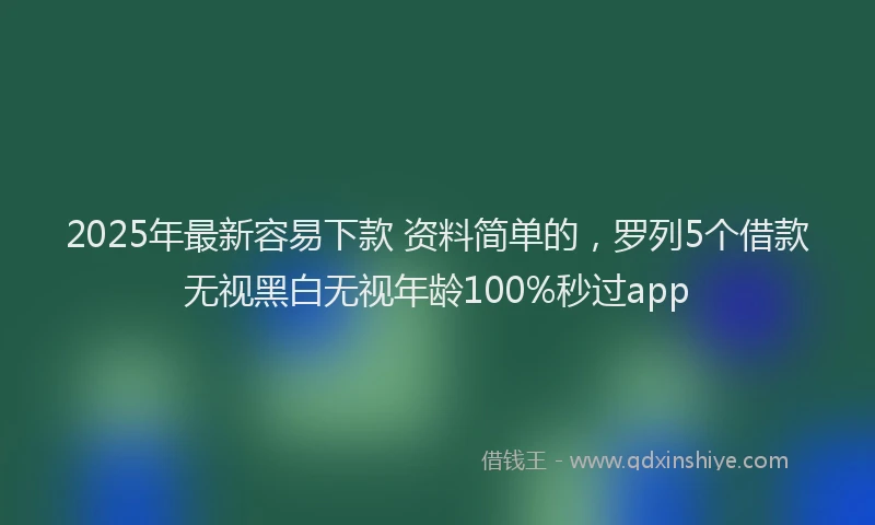 2025年最新容易下款 资料简单的，罗列5个借款无视黑白无视年龄100%秒过app