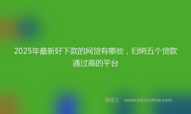 2025年最新好下款的网贷有哪些，归纳五个贷款通过高的平台