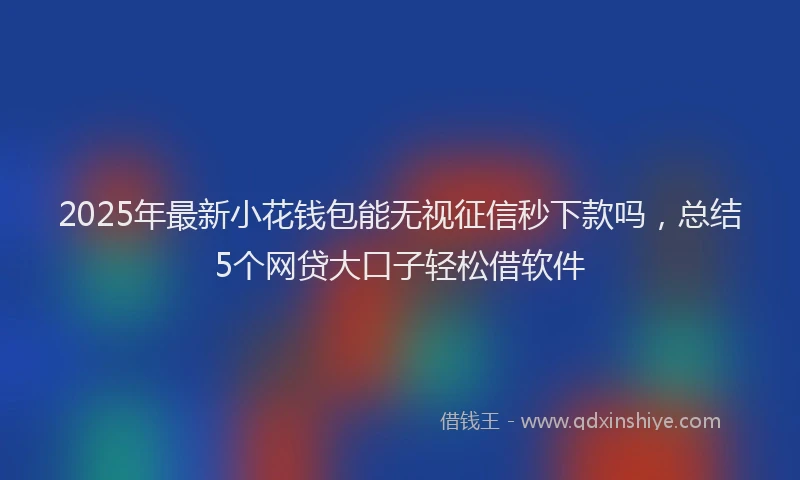 2025年最新小花钱包能无视征信秒下款吗，总结5个网贷大口子轻松借软件