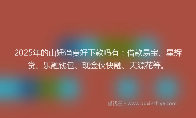 2025年的山姆消费好下款吗有：借款易宝、星辉贷、乐融钱包、现金侠快融、天源花等。