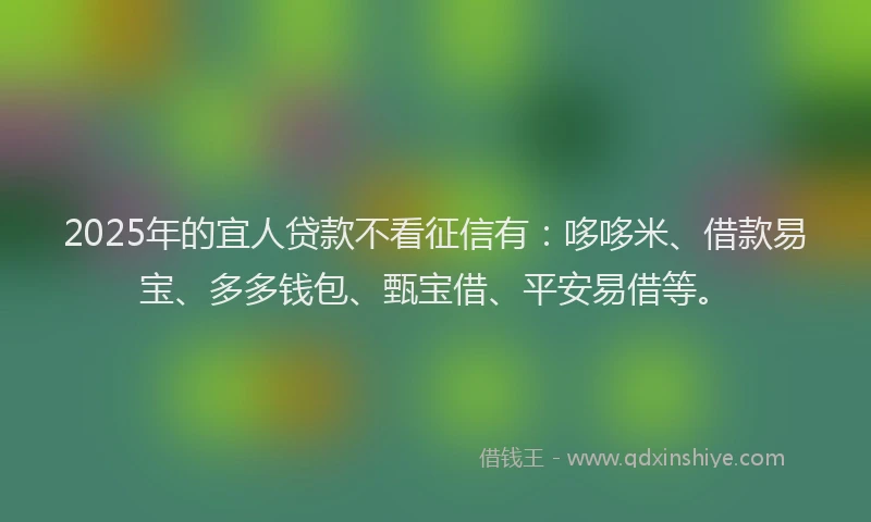 2025年的宜人贷款不看征信有：哆哆米、借款易宝、多多钱包、甄宝借、平安易借等。