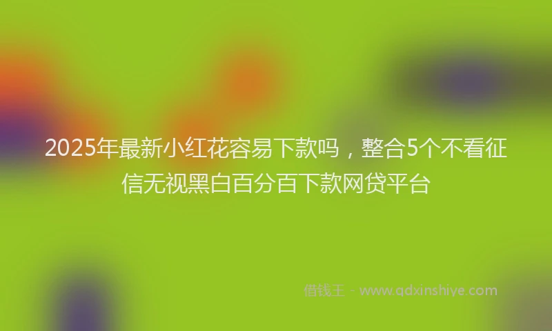 2025年最新小红花容易下款吗，整合5个不看征信无视黑白百分百下款网贷平台