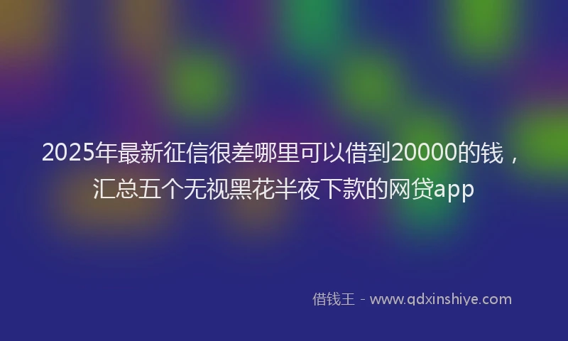 2025年最新征信很差哪里可以借到20000的钱，汇总五个无视黑花半夜下款的网贷app