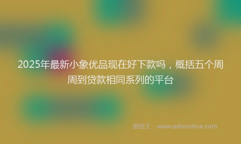 2025年最新小象优品现在好下款吗，概括五个周周到贷款相同系列的平台