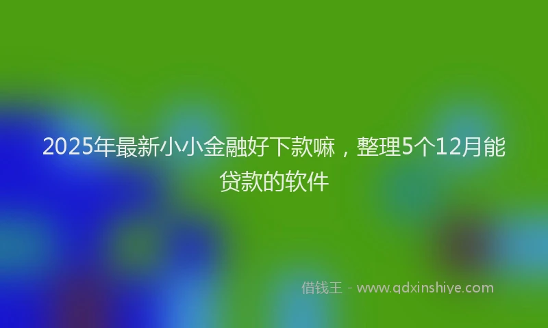 2025年最新小小金融好下款嘛，整理5个12月能贷款的软件