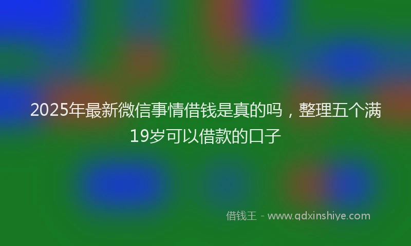 2025年最新微信事情借钱是真的吗，整理五个满19岁可以借款的口子