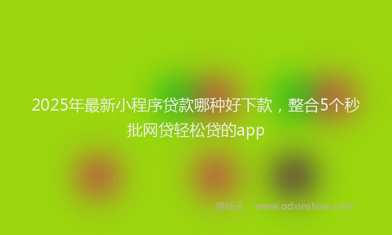 2025年最新小程序贷款哪种好下款，整合5个秒批网贷轻松贷的app