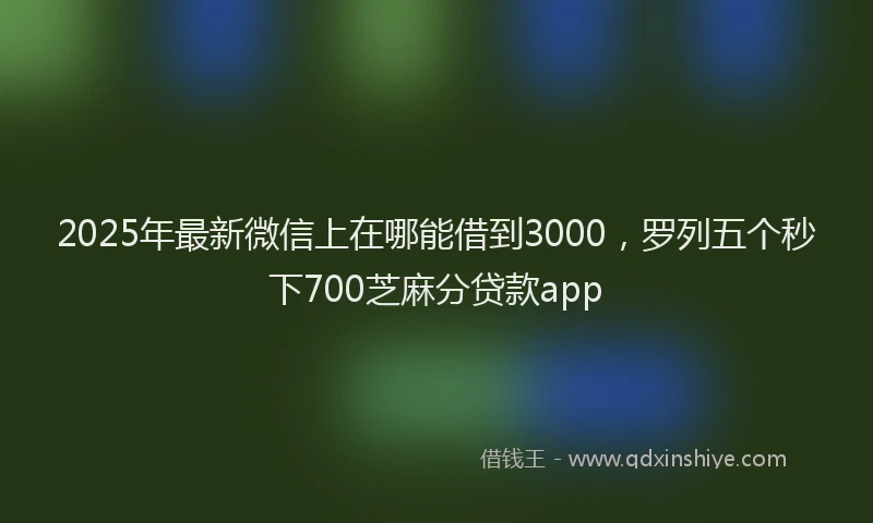 2025年最新微信上在哪能借到3000，罗列五个秒下700芝麻分贷款app