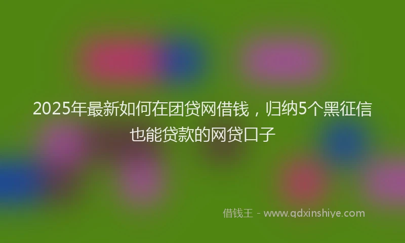 2025年最新如何在团贷网借钱，归纳5个黑征信也能贷款的网贷口子