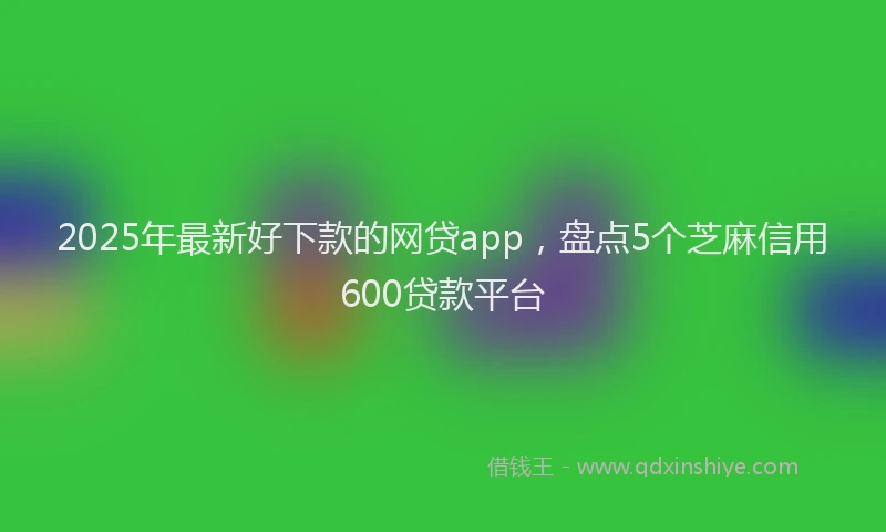 2025年最新好下款的网贷app，盘点5个芝麻信用600贷款平台