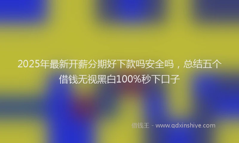 2025年最新开薪分期好下款吗安全吗，总结五个借钱无视黑白100%秒下口子