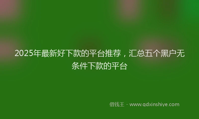 2025年最新好下款的平台推荐，汇总五个黑户无条件下款的平台