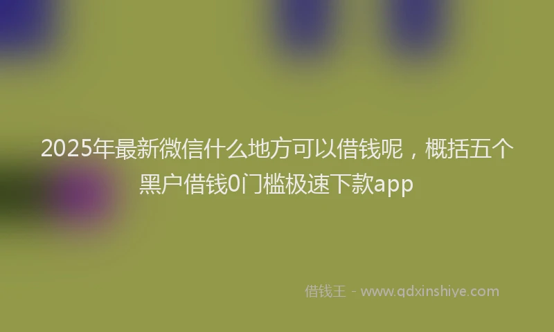 2025年最新微信什么地方可以借钱呢，概括五个黑户借钱0门槛极速下款app