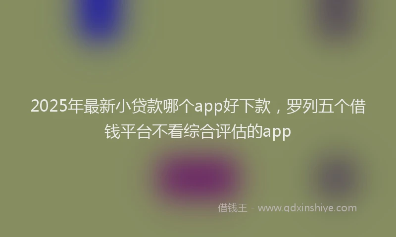 2025年最新小贷款哪个app好下款，罗列五个借钱平台不看综合评估的app