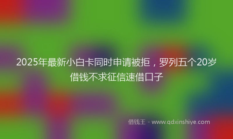 2025年最新小白卡同时申请被拒，罗列五个20岁借钱不求征信速借口子