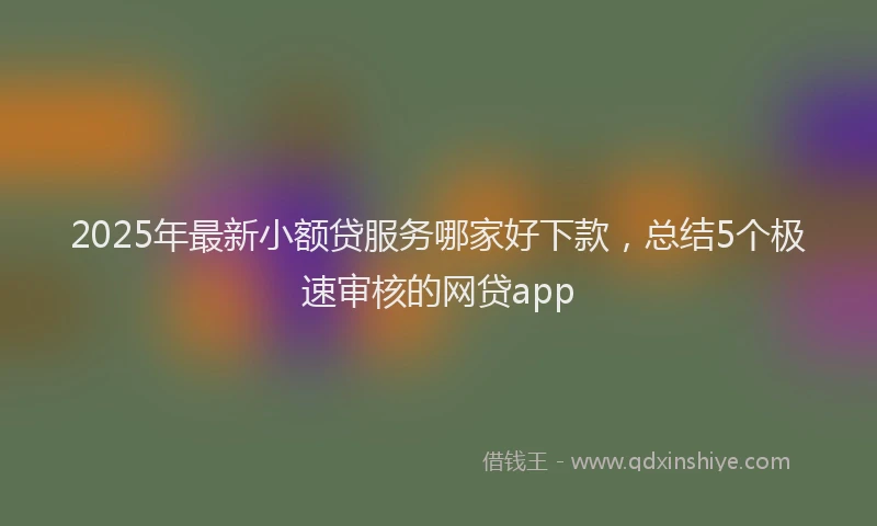 2025年最新小额贷服务哪家好下款，总结5个极速审核的网贷app