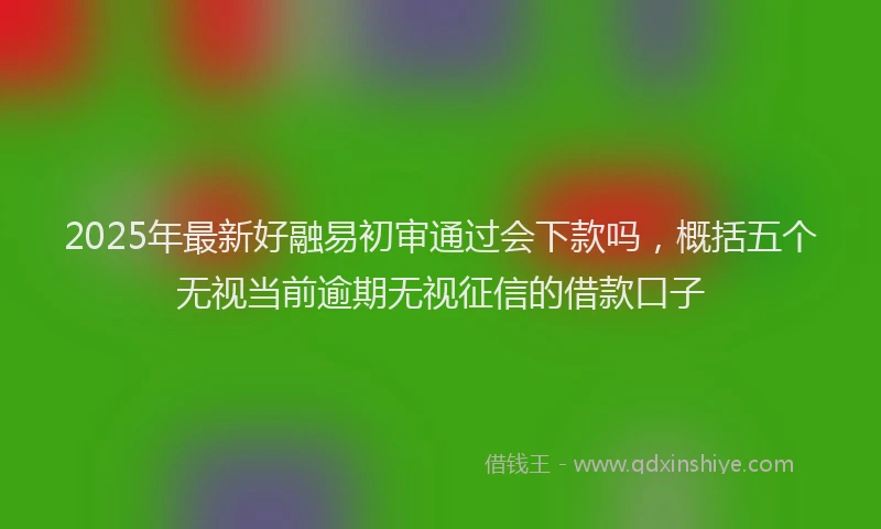 2025年最新好融易初审通过会下款吗，概括五个无视当前逾期无视征信的借款口子