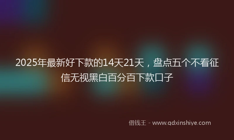 2025年最新好下款的14天21天，盘点五个不看征信无视黑白百分百下款口子