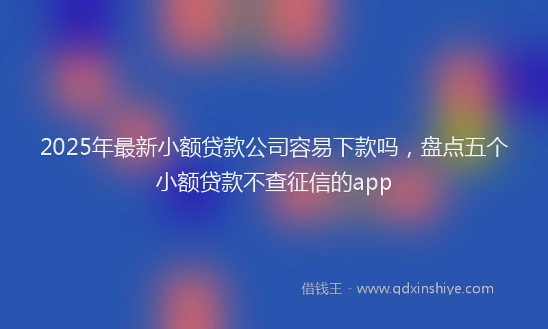 2025年最新小额贷款公司容易下款吗，盘点五个小额贷款不查征信的app