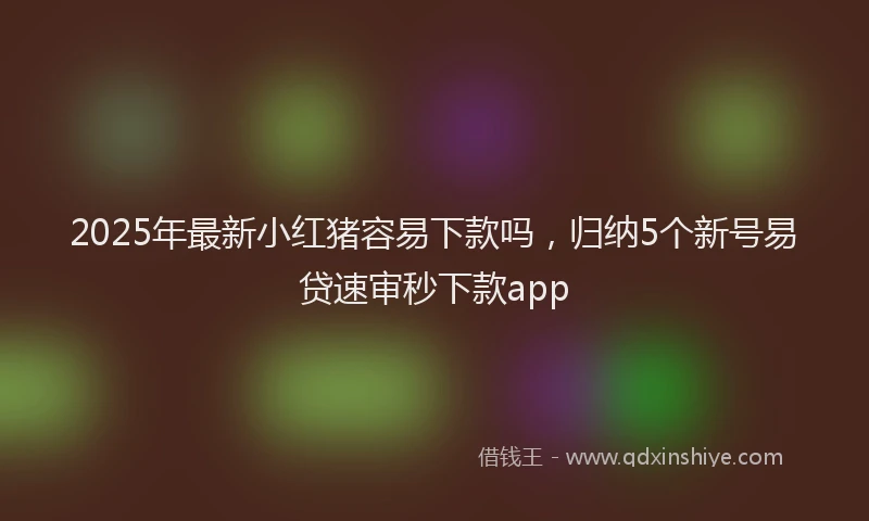 2025年最新小红猪容易下款吗，归纳5个新号易贷速审秒下款app