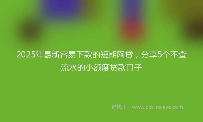 2025年最新容易下款的短期网贷，分享5个不查流水的小额度贷款口子