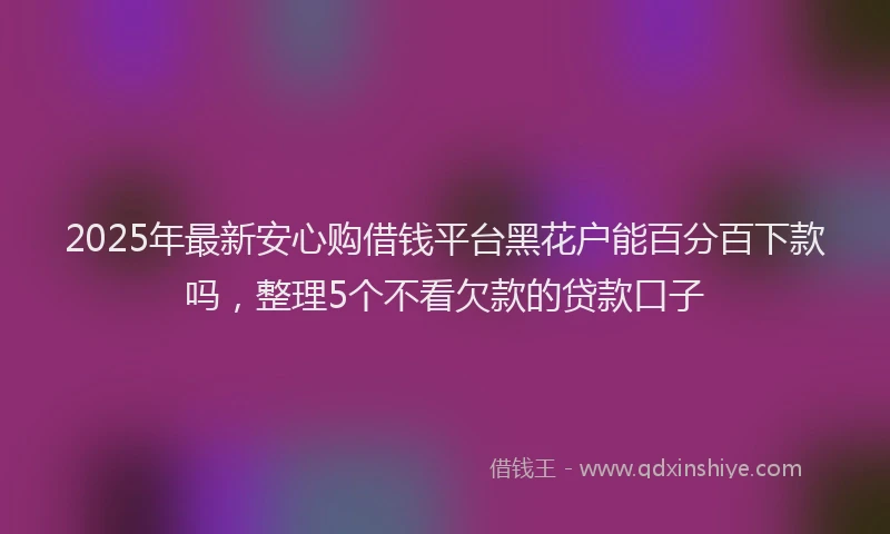 2025年最新安心购借钱平台黑花户能百分百下款吗，整理5个不看欠款的贷款口子