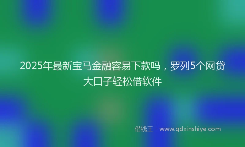2025年最新宝马金融容易下款吗，罗列5个网贷大口子轻松借软件