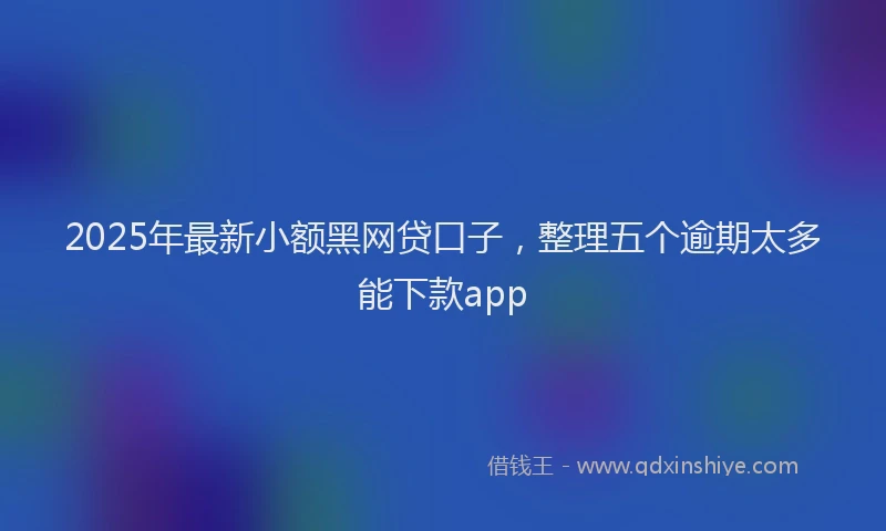 2025年最新小额黑网贷口子，整理五个逾期太多能下款app