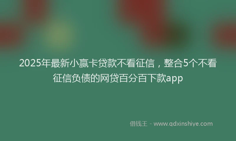 2025年最新小赢卡贷款不看征信，整合5个不看征信负债的网贷百分百下款app