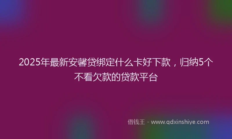 2025年最新安馨贷绑定什么卡好下款，归纳5个不看欠款的贷款平台