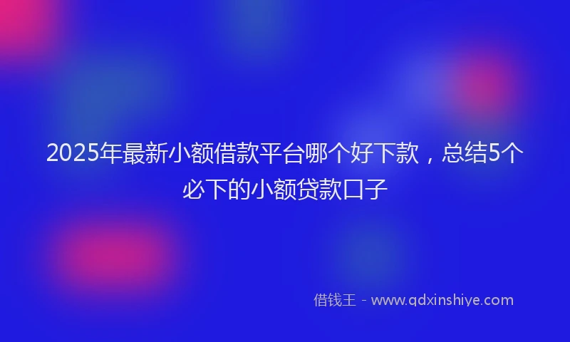 2025年最新小额借款平台哪个好下款，总结5个必下的小额贷款口子