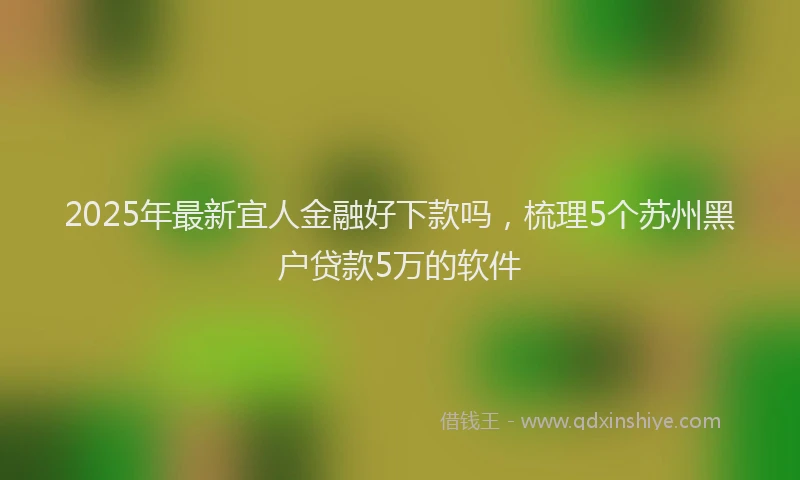 2025年最新宜人金融好下款吗，梳理5个苏州黑户贷款5万的软件
