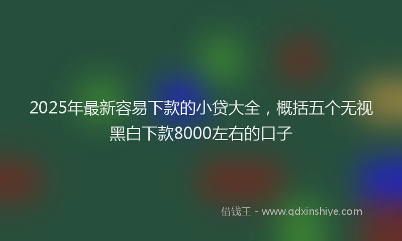 2025年最新容易下款的小贷大全，概括五个无视黑白下款8000左右的口子