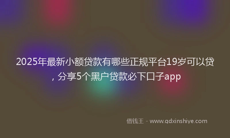 2025年最新小额贷款有哪些正规平台19岁可以贷，分享5个黑户贷款必下口子app