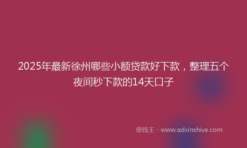 2025年最新徐州哪些小额贷款好下款，整理五个夜间秒下款的14天口子