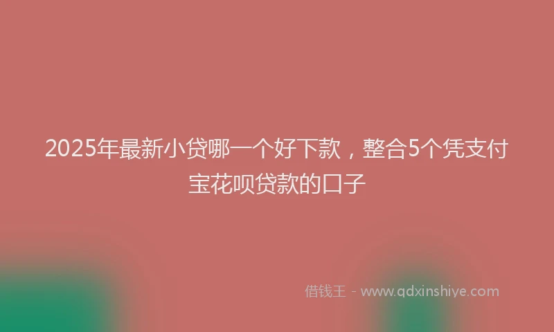 2025年最新小贷哪一个好下款，整合5个凭支付宝花呗贷款的口子