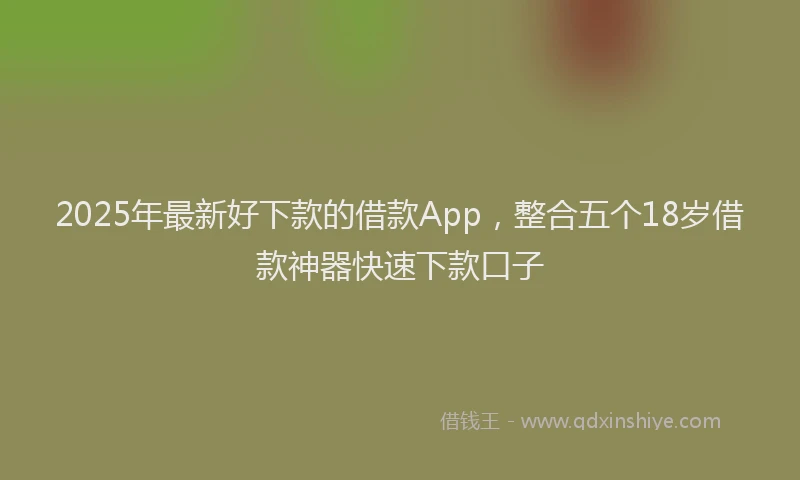 2025年最新好下款的借款App，整合五个18岁借款神器快速下款口子