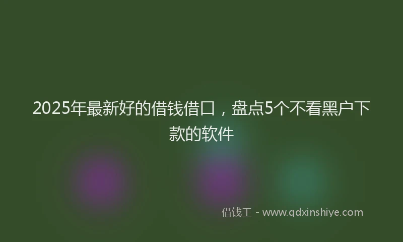 2025年最新好的借钱借口，盘点5个不看黑户下款的软件