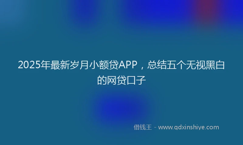 2025年最新岁月小额贷APP，总结五个无视黑白的网贷口子