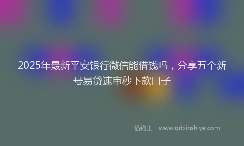 2025年最新平安银行微信能借钱吗，分享五个新号易贷速审秒下款口子