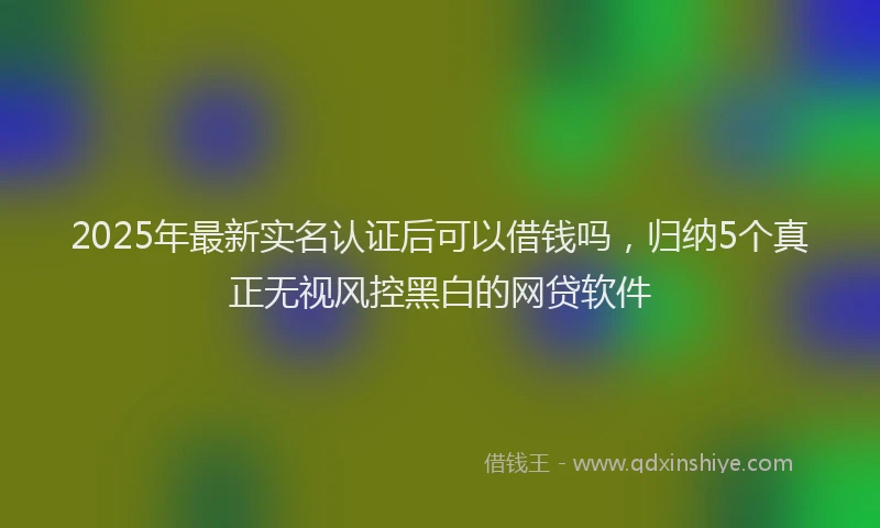 2025年最新实名认证后可以借钱吗，归纳5个真正无视风控黑白的网贷软件