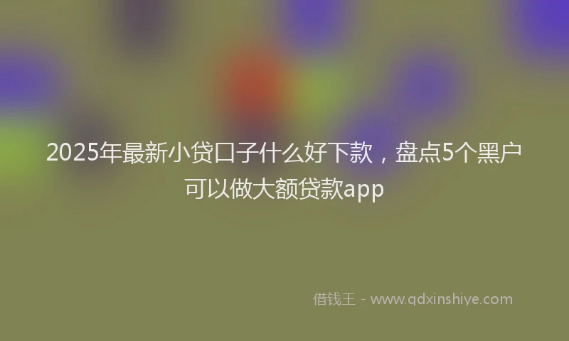 2025年最新小贷口子什么好下款，盘点5个黑户可以做大额贷款app
