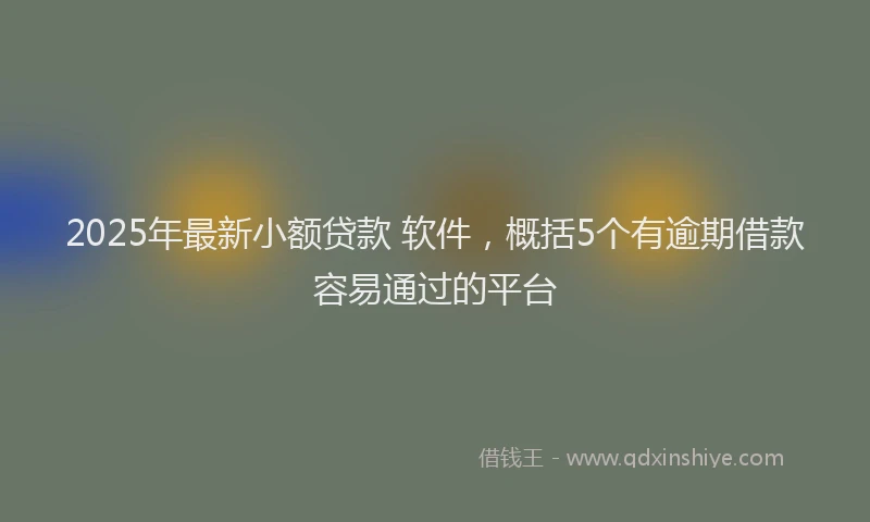 2025年最新小额贷款 软件，概括5个有逾期借款容易通过的平台