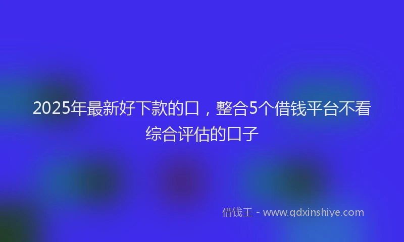 2025年最新好下款的口，整合5个借钱平台不看综合评估的口子