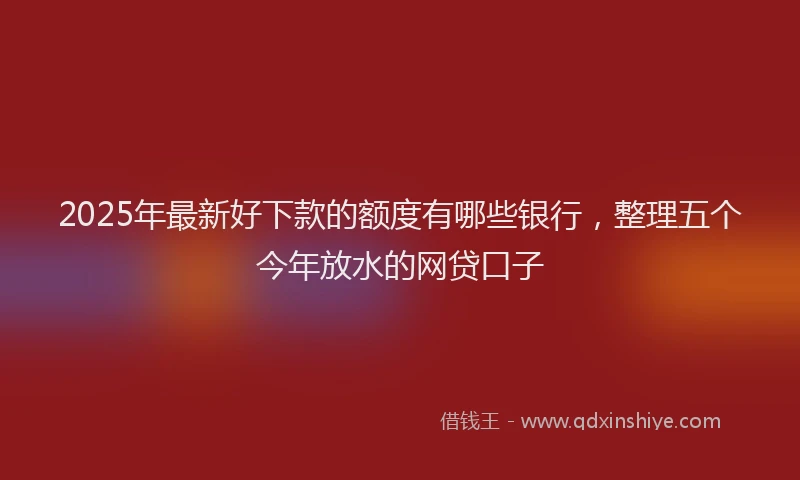 2025年最新好下款的额度有哪些银行，整理五个今年放水的网贷口子