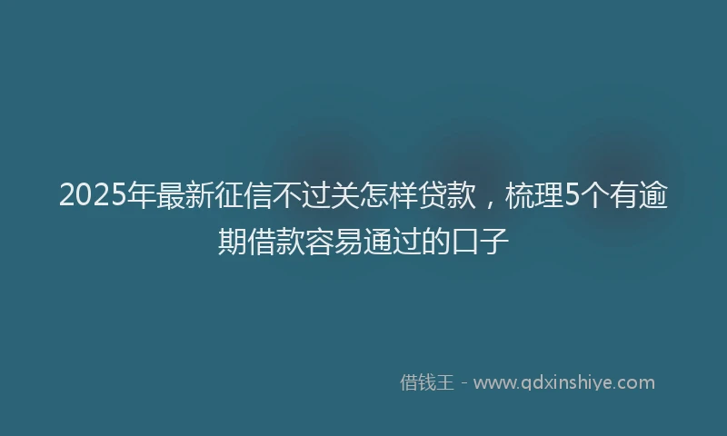 2025年最新征信不过关怎样贷款，梳理5个有逾期借款容易通过的口子