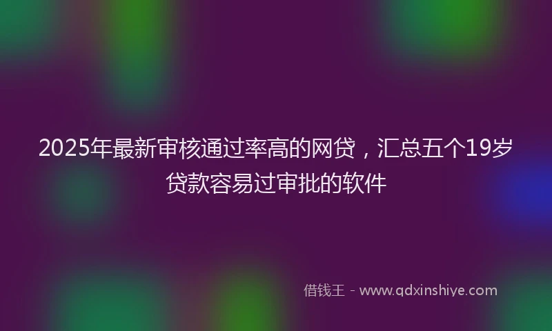 2025年最新审核通过率高的网贷，汇总五个19岁贷款容易过审批的软件